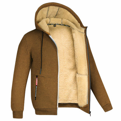 Herren Winterjacke Fleece Kapuzenjacke Warm