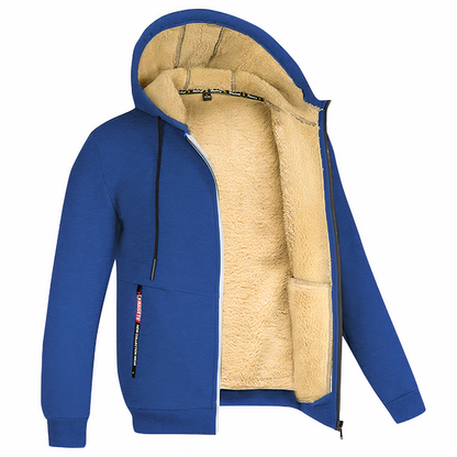 Herren Winterjacke Fleece Kapuzenjacke Warm