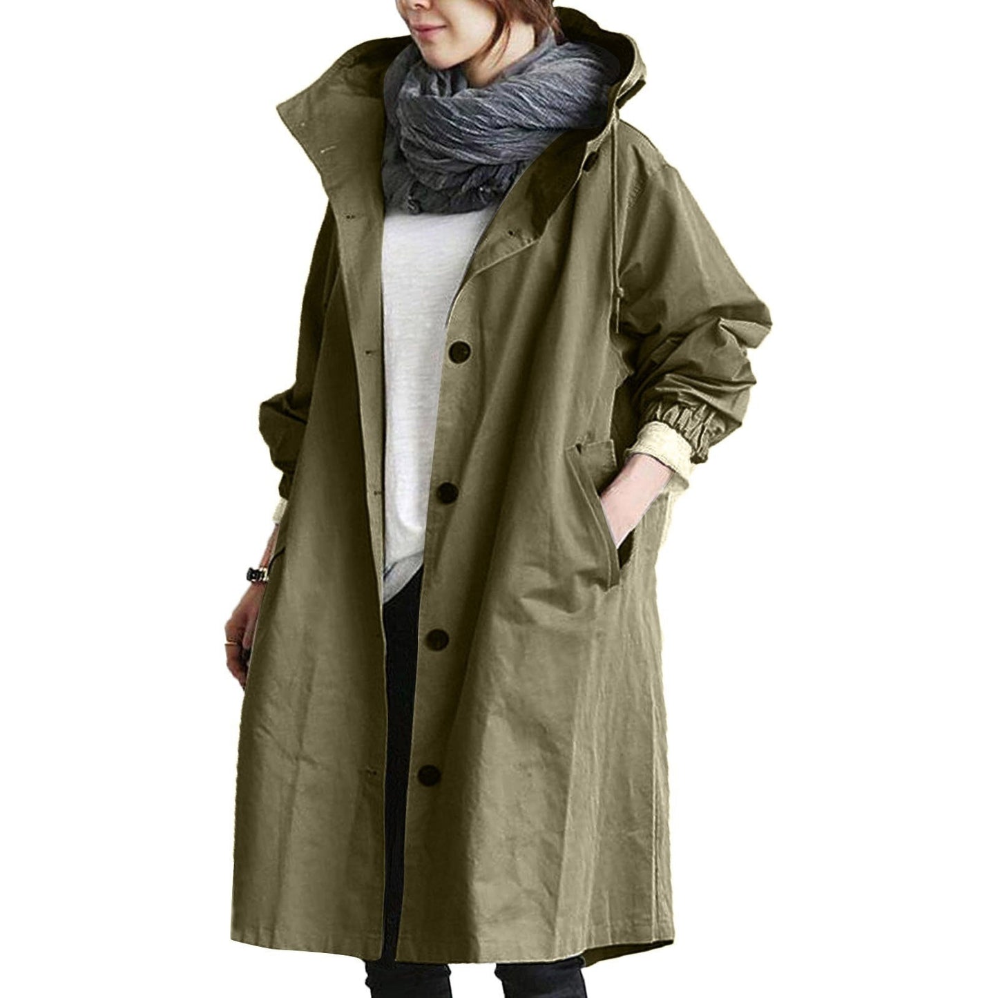 Damen Langmantel Wasserabweisend Elegant