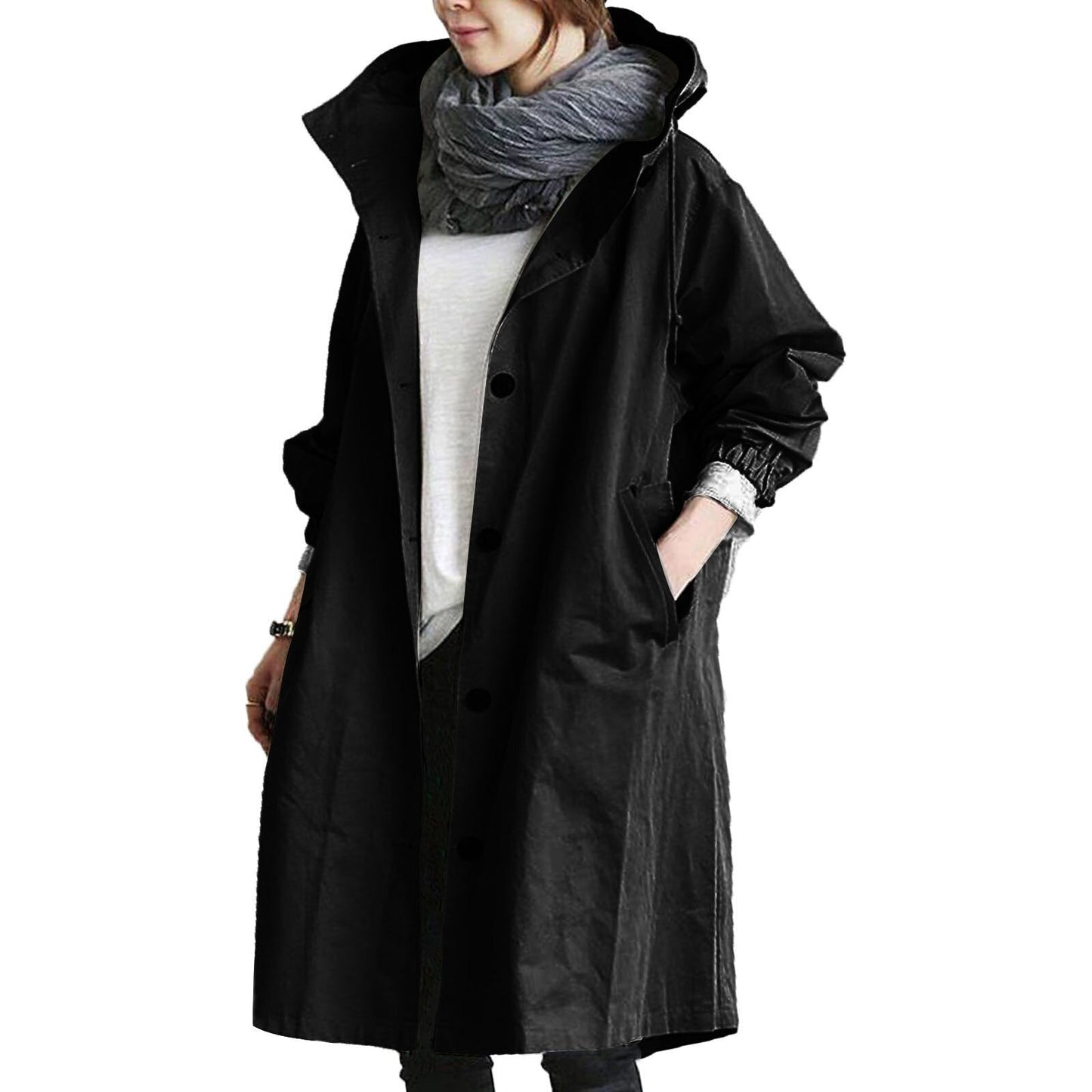 Damen Langmantel Wasserabweisend Elegant