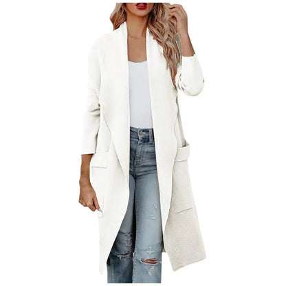 Elegante Damenjacke Lange Passform Gürtel