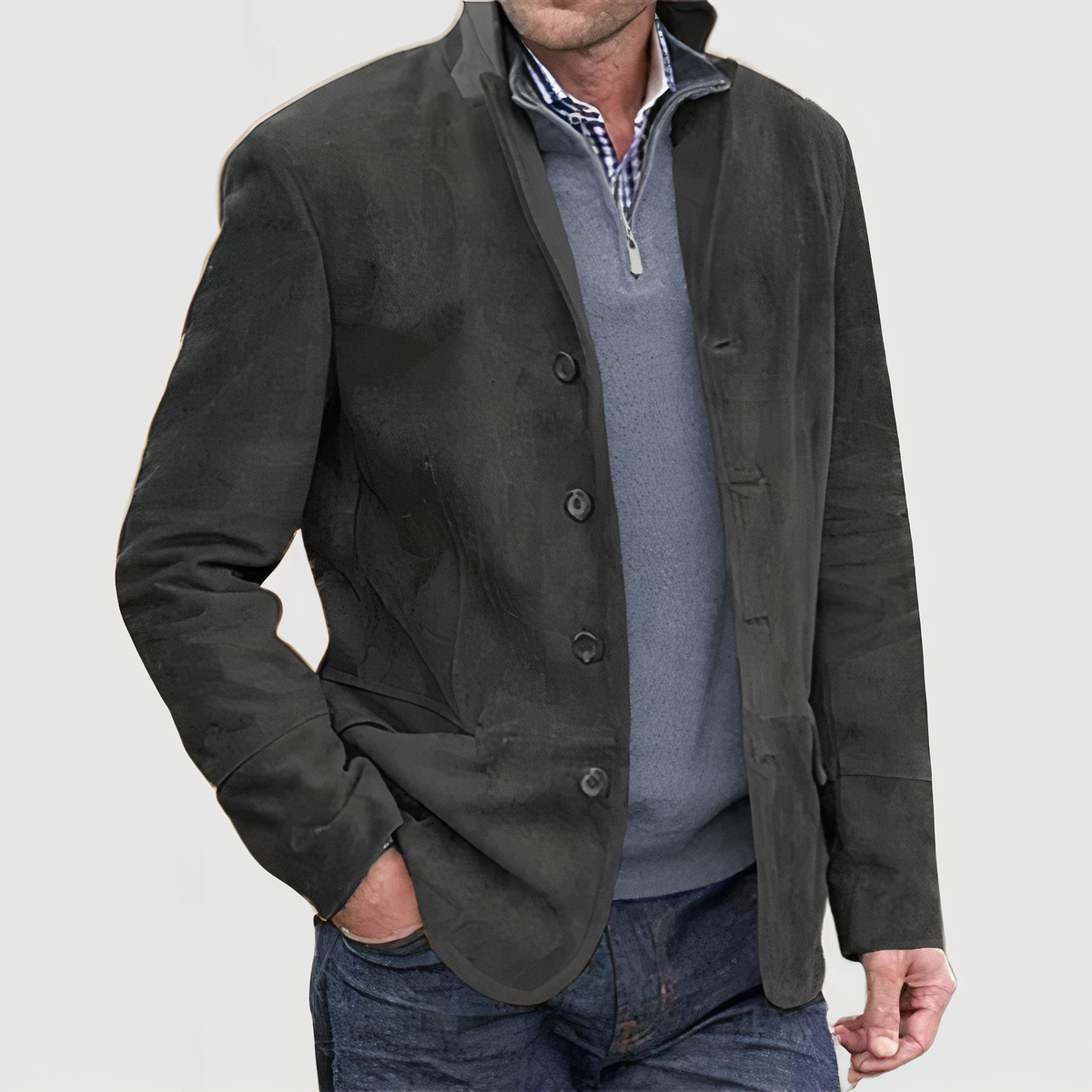 Retro Jacke Mit Knöpfen Damen