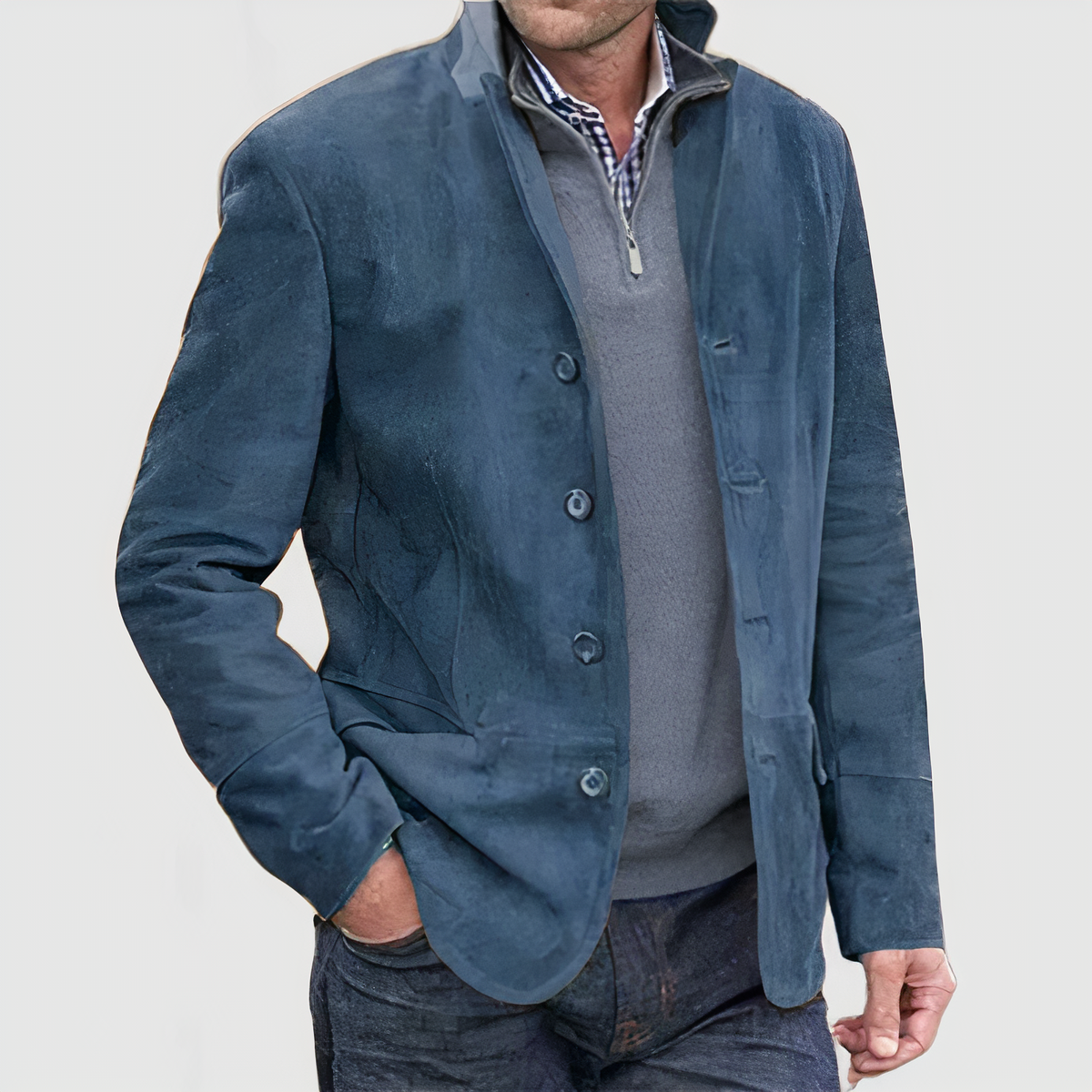 Retro Jacke Mit Knöpfen Damen