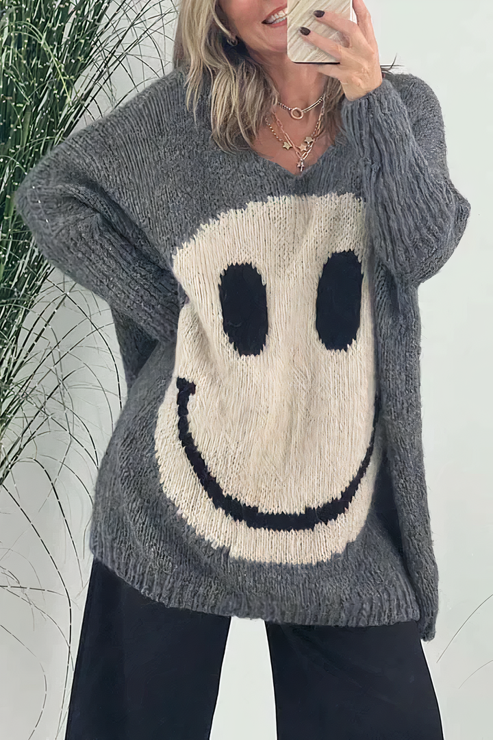 Große Sweater Damen Oversized Strick Pullover