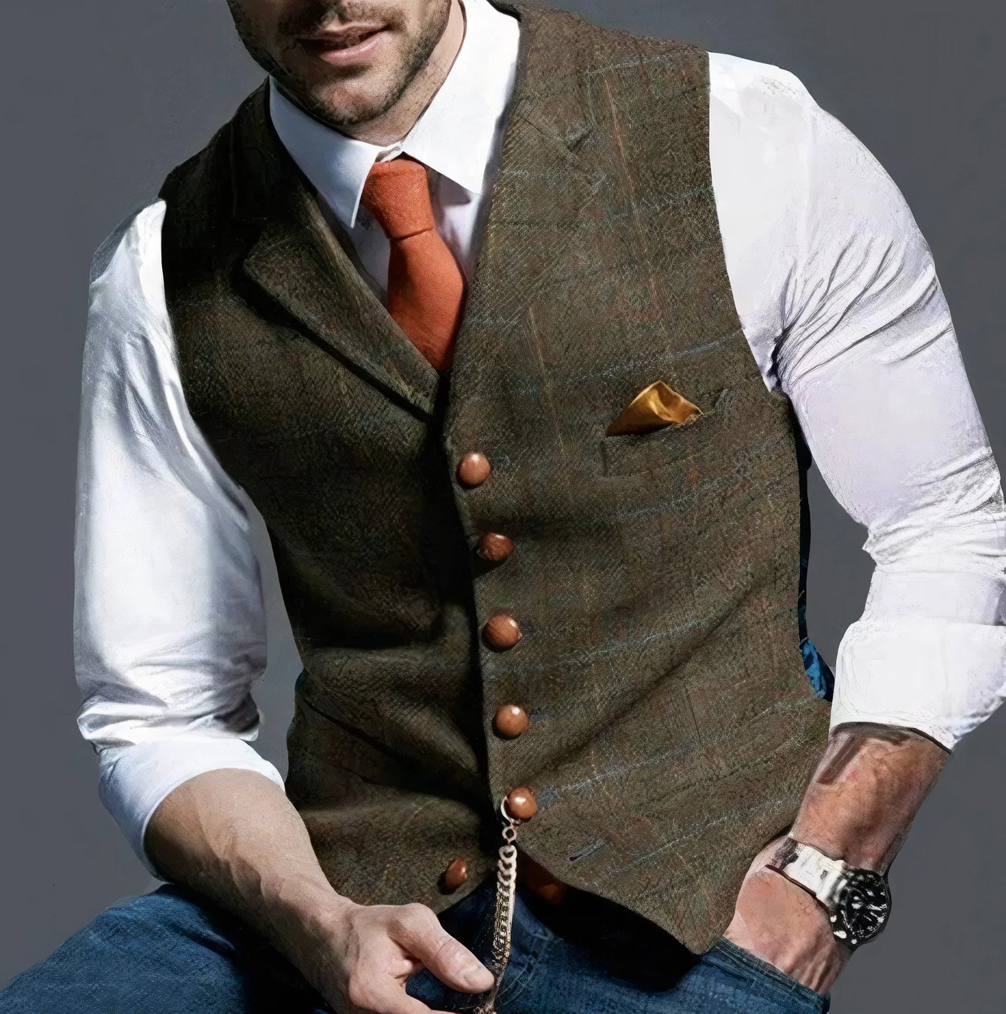 Modische Karo-Weste Herren Elegant