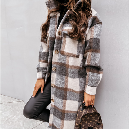 Karierte Damenmantel Herbst Trend