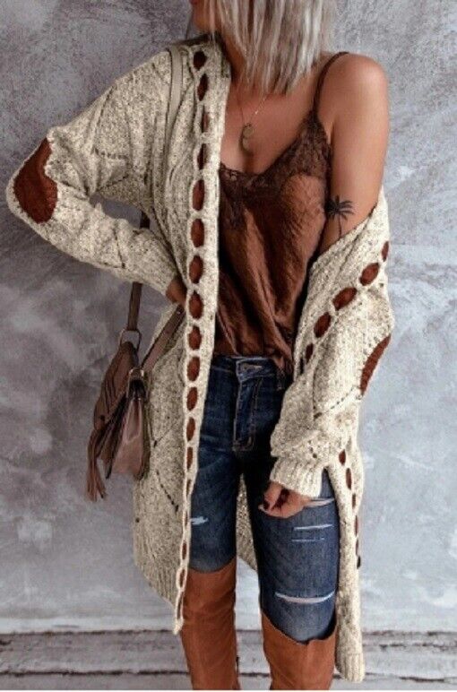 Elegante Strickjacke Lang &amp; Damenstil
