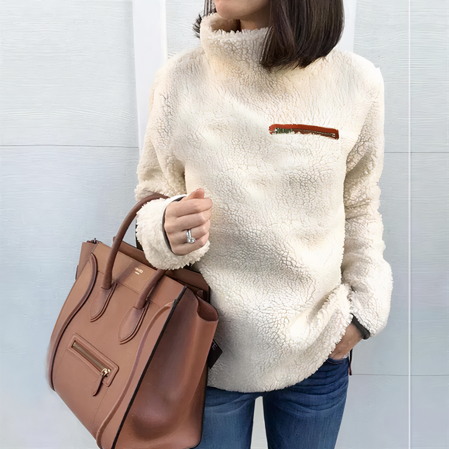 Stylischer Wollpullover mit Rollkragen