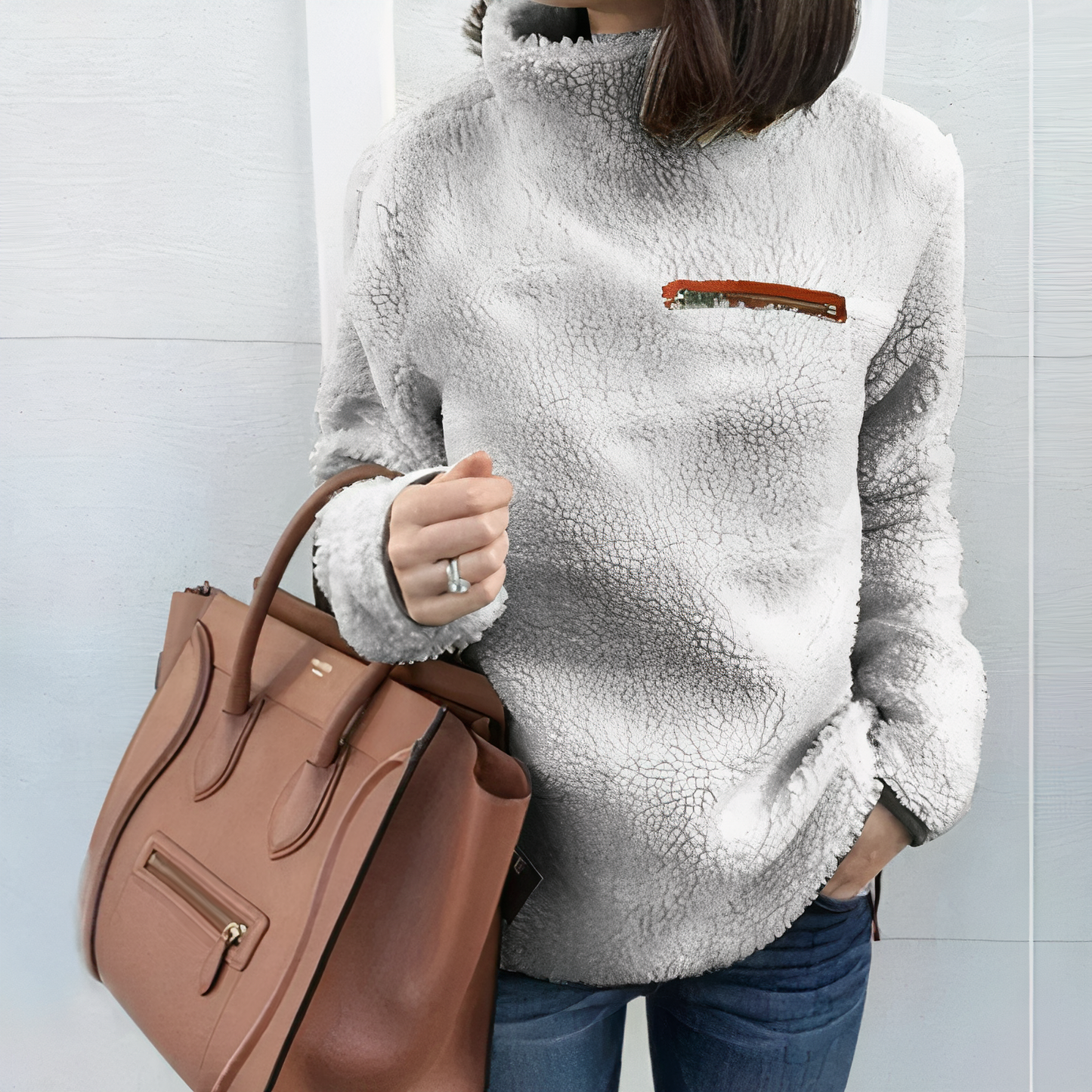 Stylischer Wollpullover mit Rollkragen