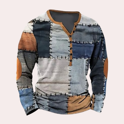 Praktisches Kleid aus Baumwolle Patchwork Design - IdealeKleiden