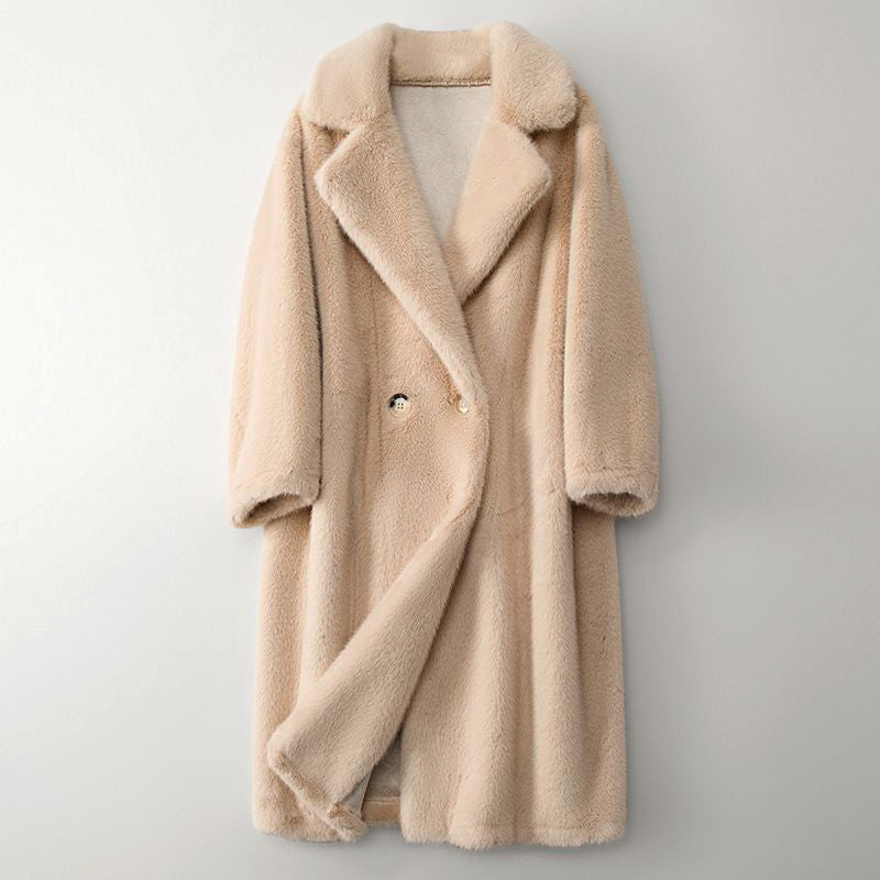 Eleganter Damen Wintermantel Beige