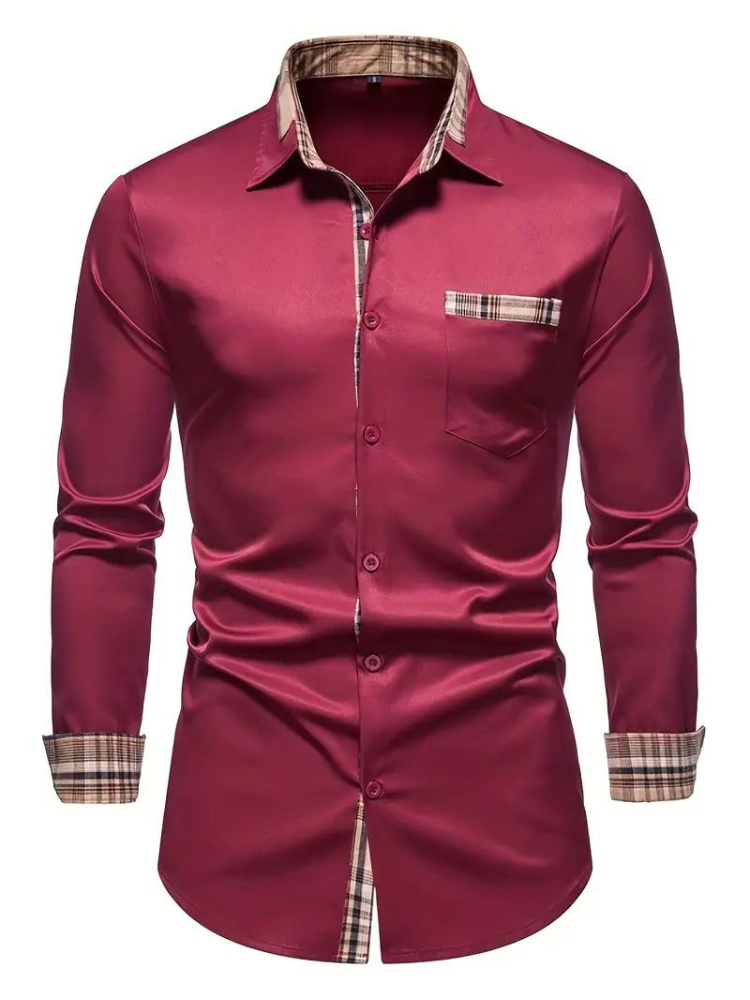 Herren Langarmhemd Modern Revers