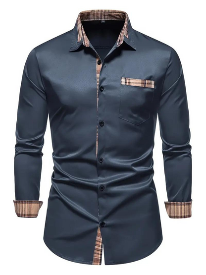 Herren Langarmhemd Modern Revers
