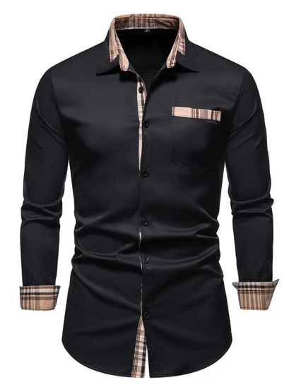 Herren Langarmhemd Modern Revers