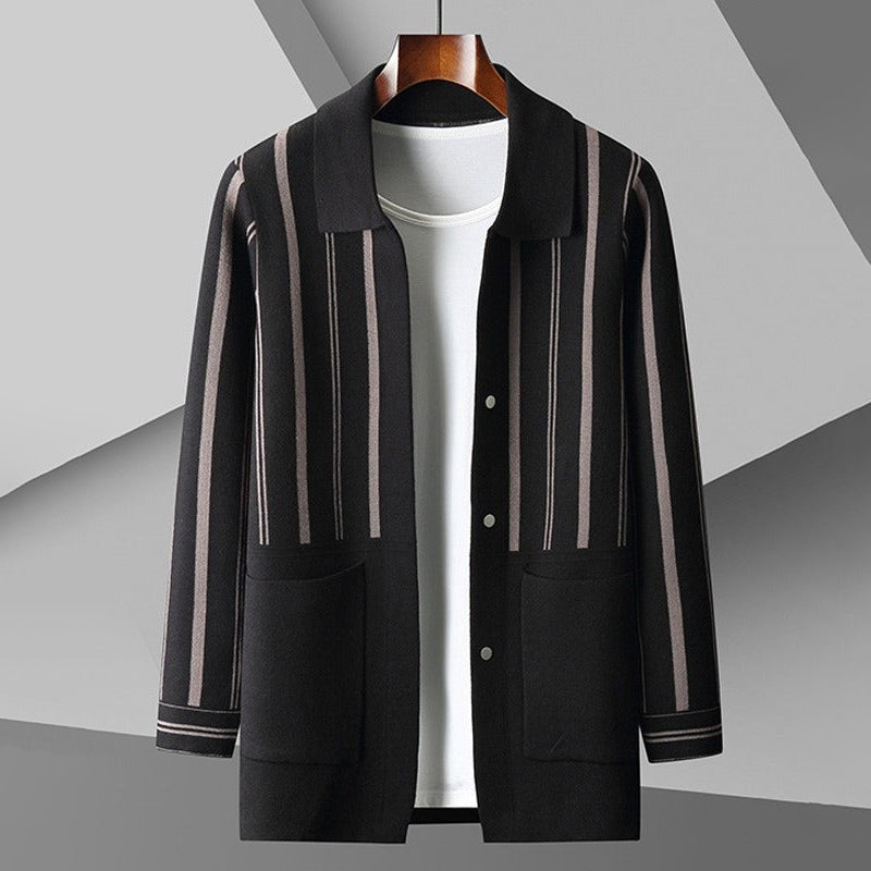 Kuschelige Strickjacke Große Passform Wollmix mit Knöpfen und Taschen