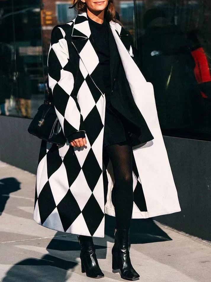 Eleganter Wollmantel Langärmlig Damen