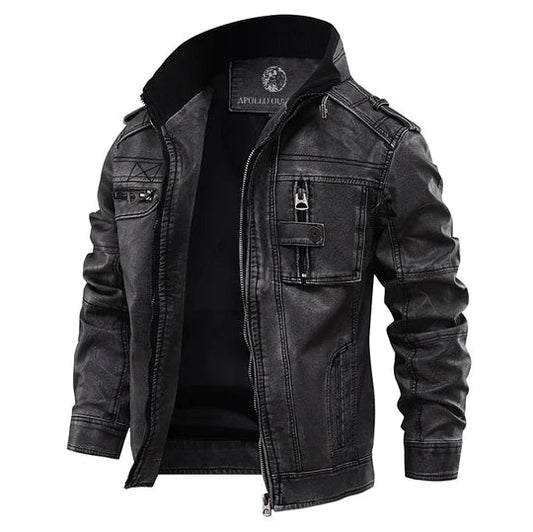 Lederjacke Herren Schwarz Elegant - IdealeKleiden