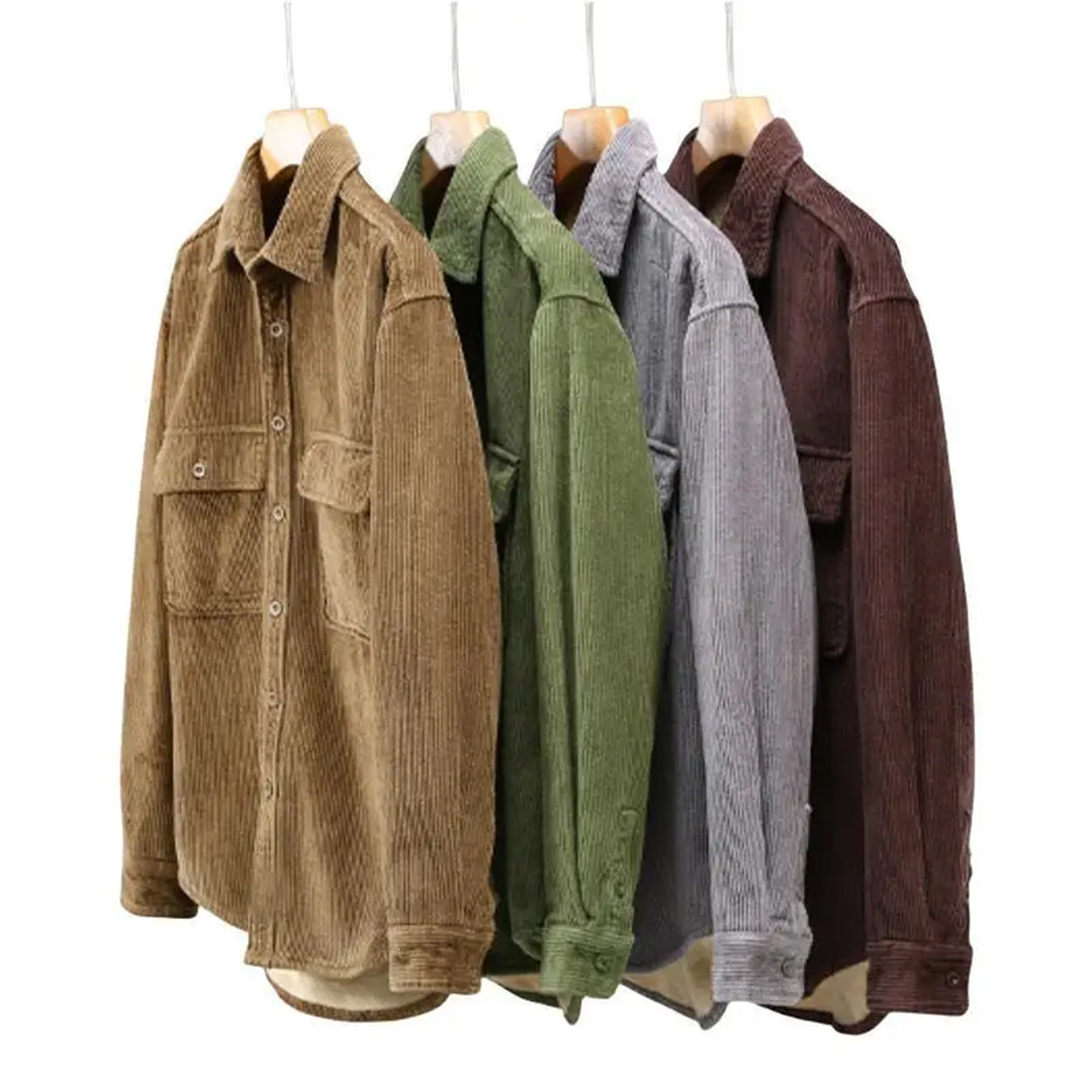 Herren Hemd Corduroy Warm Winterlook - IdealeKleiden