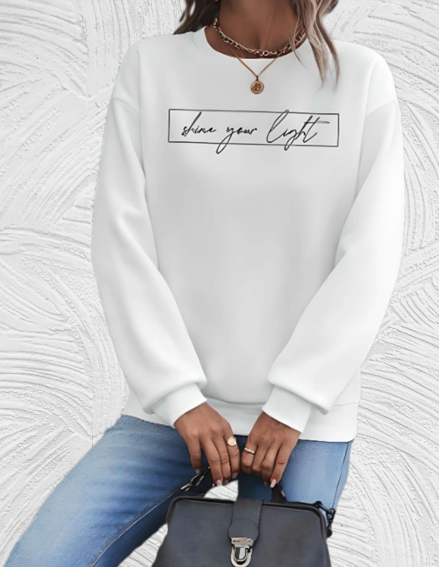 Kleidung für Frauen | Mode Sweatshirt Mit Motivationsaufdruck