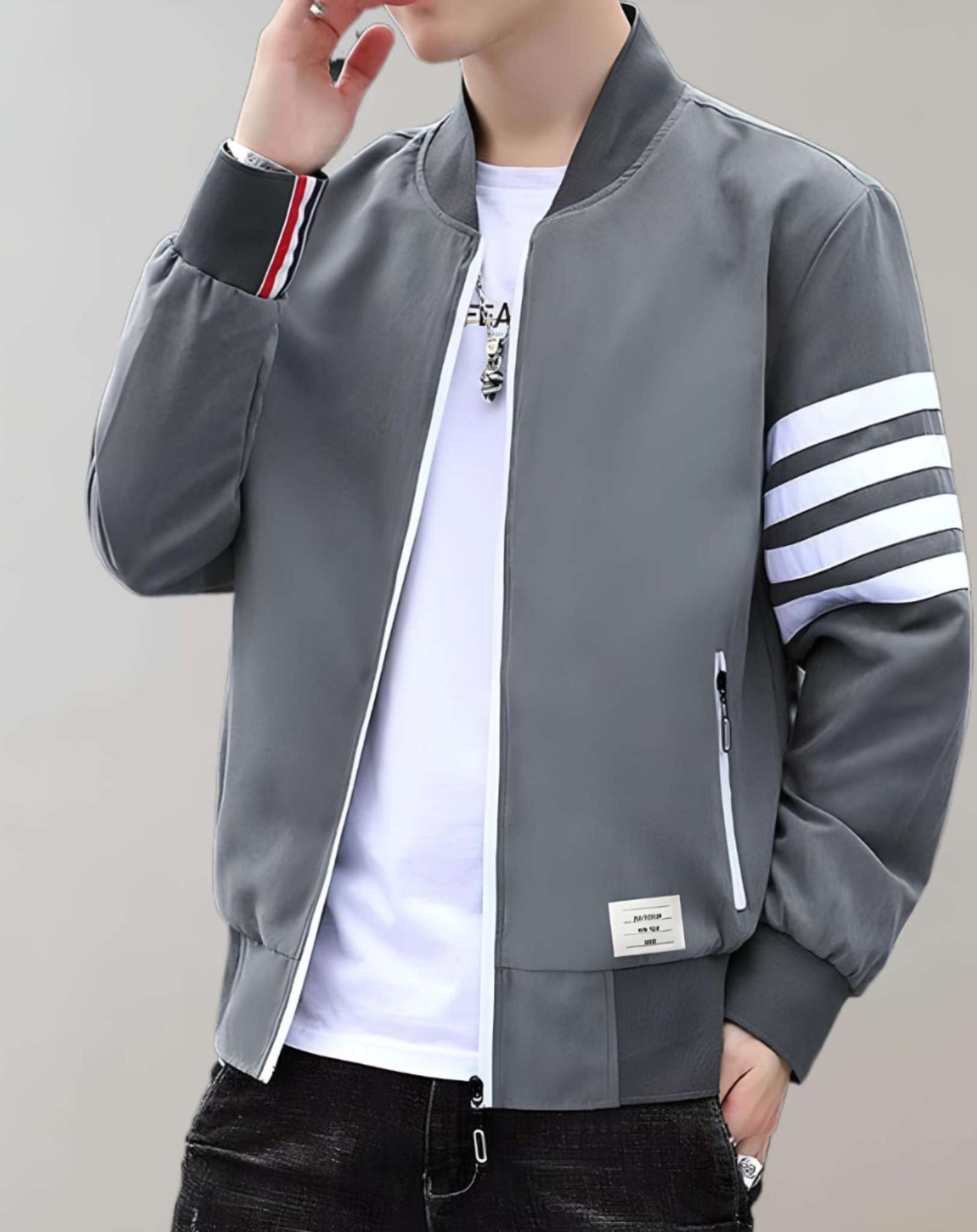 Lässige Uniformjacke Mit Stehkragen