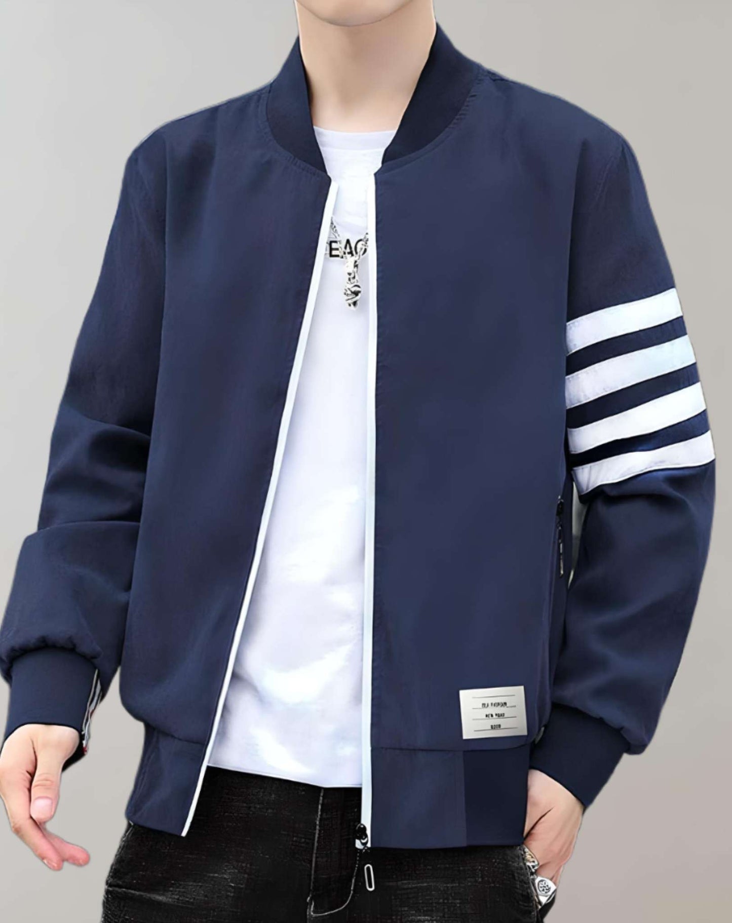 Lässige Uniformjacke Mit Stehkragen