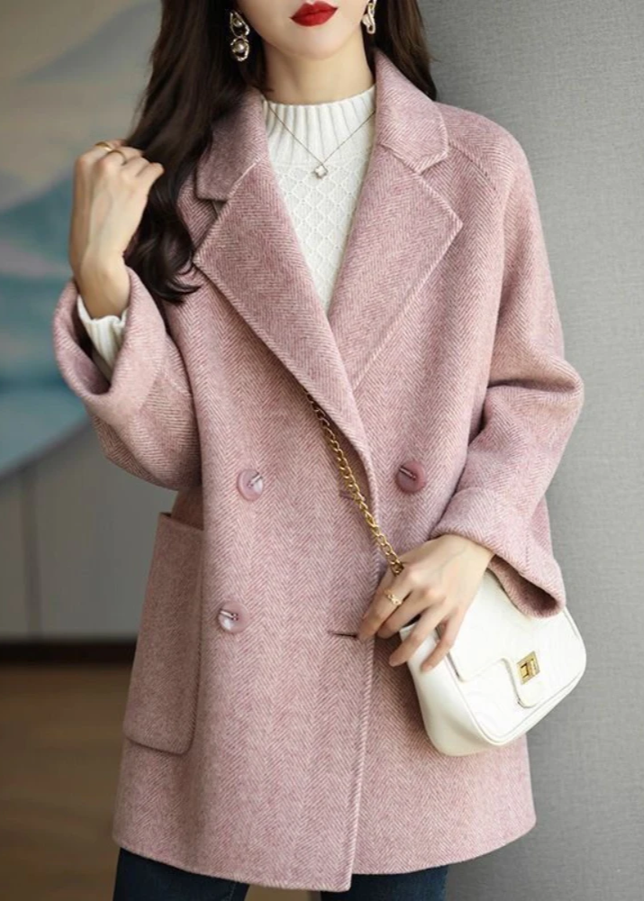 Eleganter Damen Trenchcoat Wollmix mit Doppelknöpfen