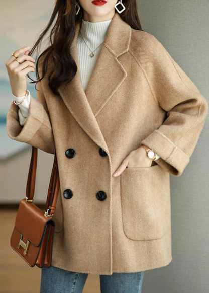 Eleganter Damen Trenchcoat Wollmix mit Doppelknöpfen