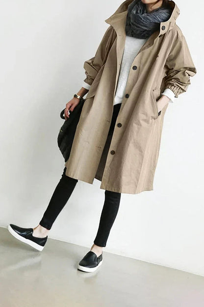 Damen Trenchcoat Große Größen Elegant Chic