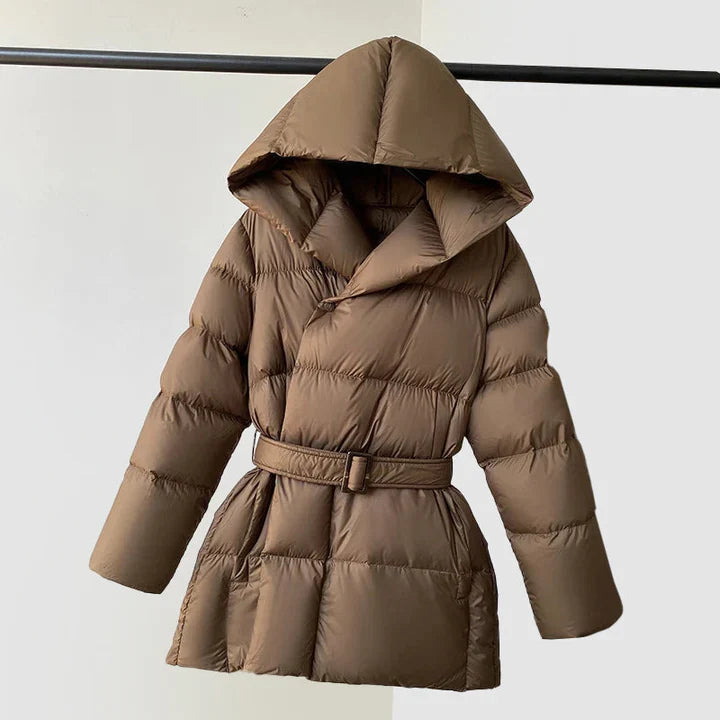 Damen Pufferjacke Warm Kapuze Elegant
