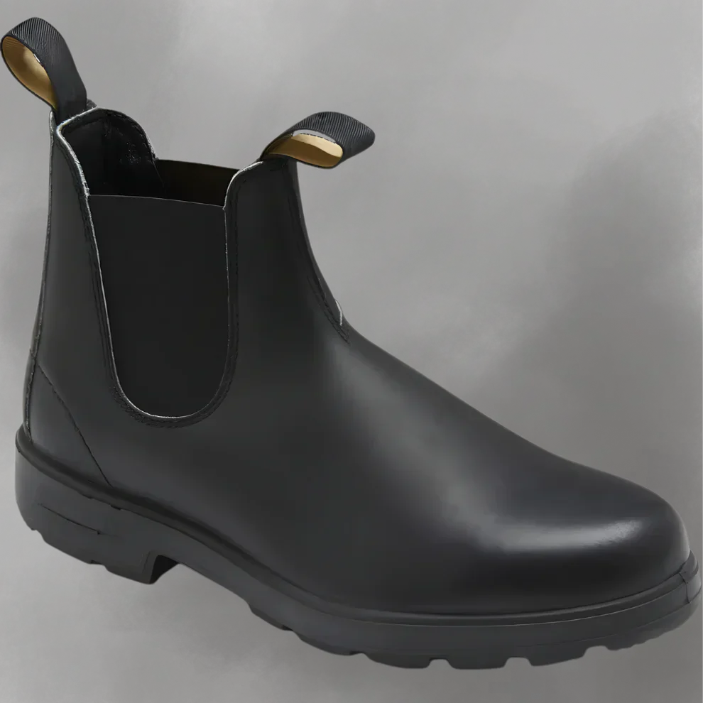 Elegante Chelsea Stiefel Leder Schwarz
