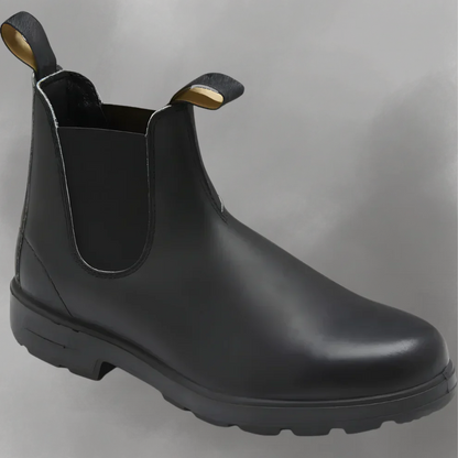 Elegante Chelsea Stiefel Leder Schwarz