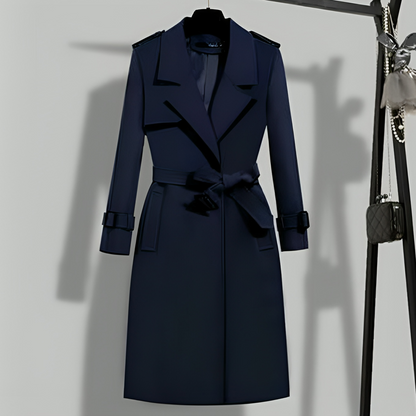 Stilvoller Damen Trenchcoat Elegant Schwarz