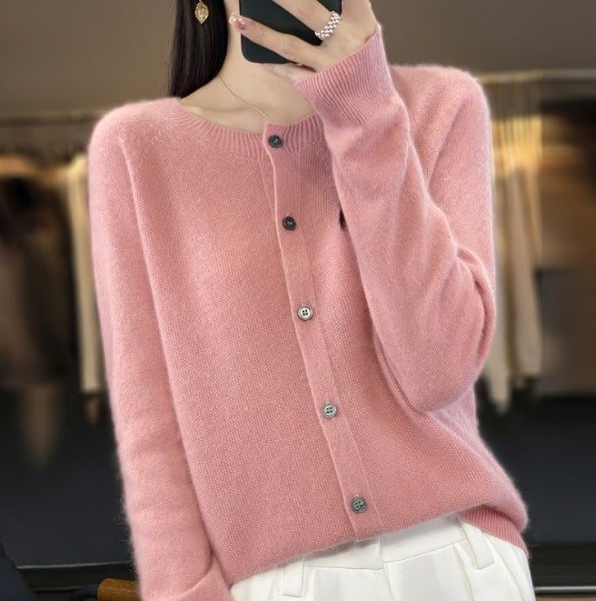 Damen Wollcardigan Weich Stilvoll Herbst Winter