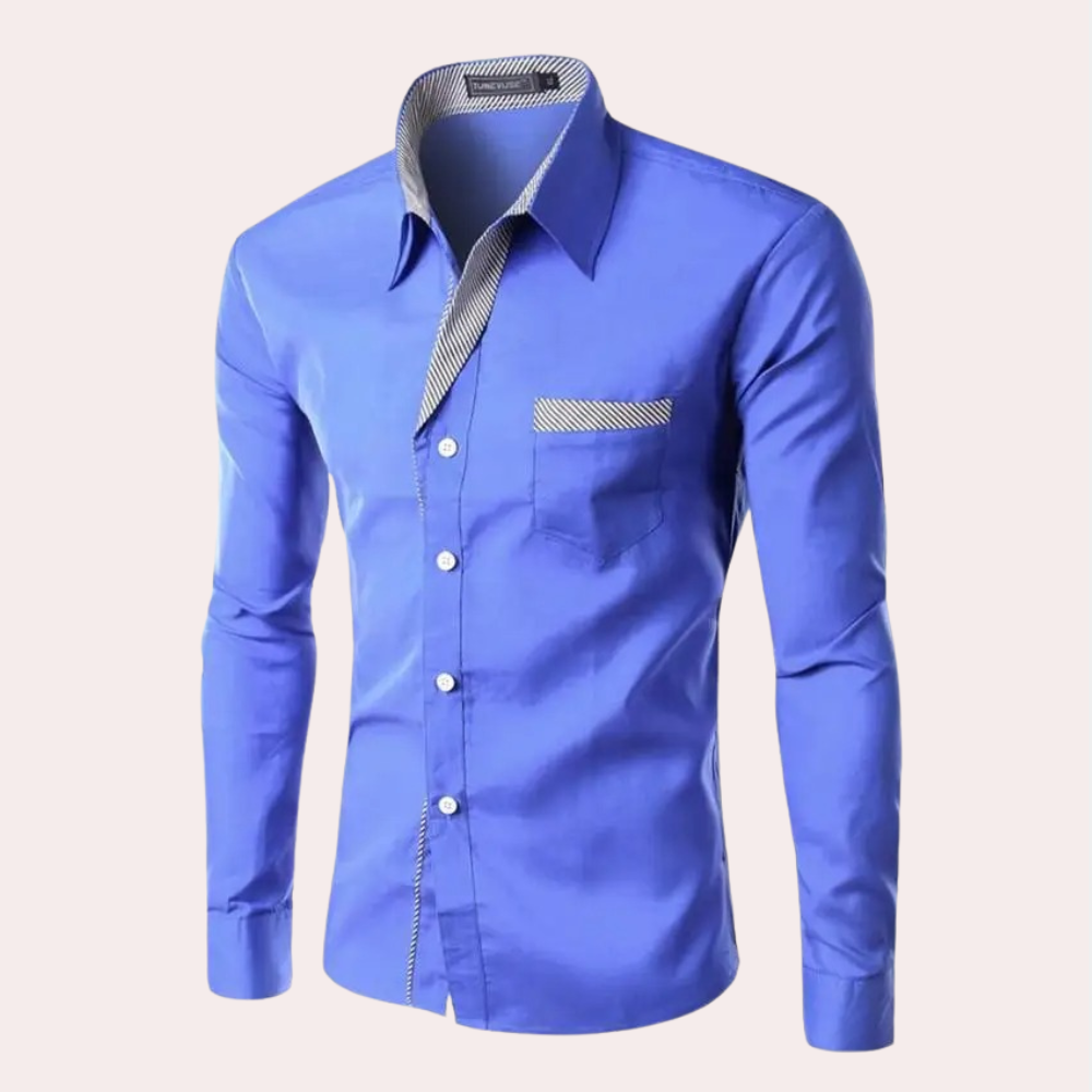 Herren Anzughemd Slim Fit Langarm