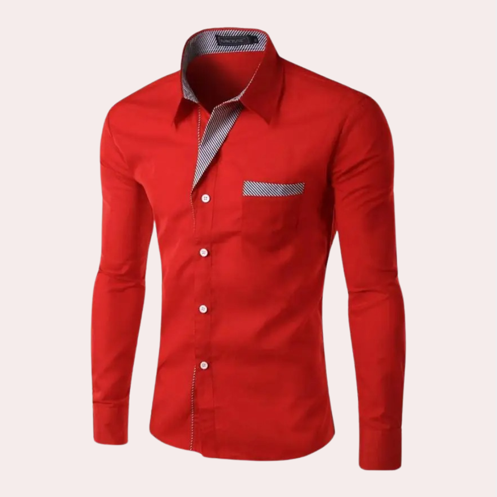 Herren Anzughemd Slim Fit Langarm