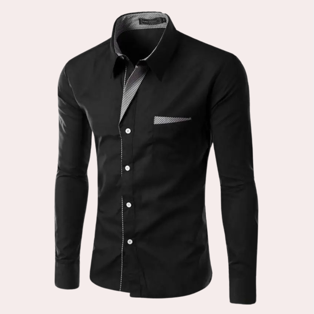 Herren Anzughemd Slim Fit Langarm