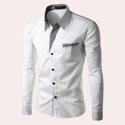 Herren Anzughemd Slim Fit Langarm
