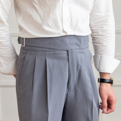Herren Anzughose Hohe Taille Elegant - IdealeKleiden