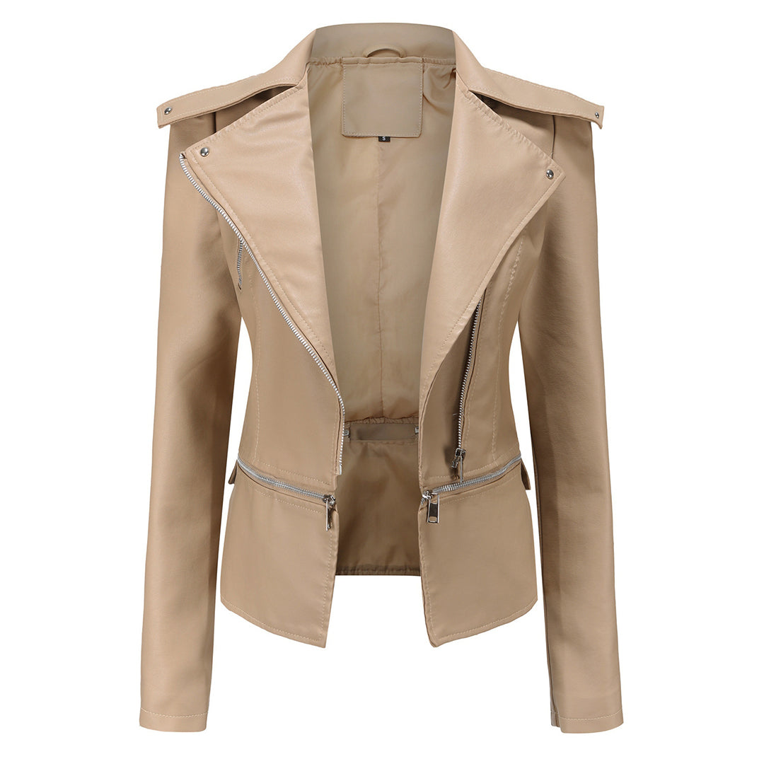 Modische Bikerjacke Damen Slim Fit