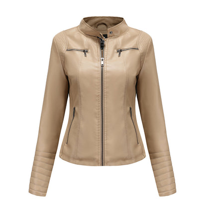 Herbstliche Lederjacke Damen Trendy Design
