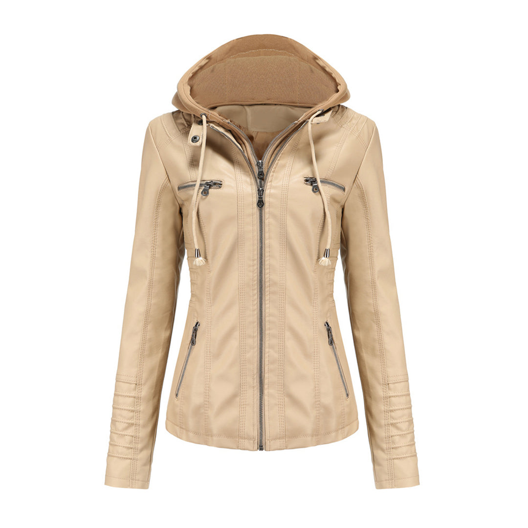 Herbst Lederjacke Trendy Damen Style