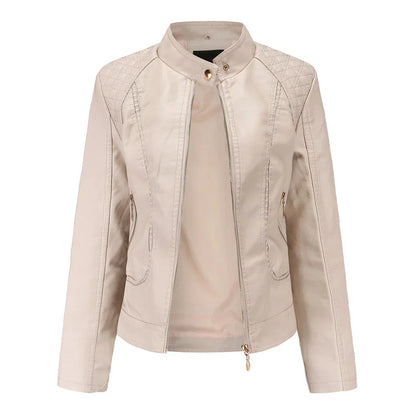 Lederjacke Slim Fit Steppjacke Schulterpolster