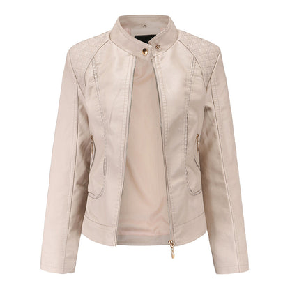 Elegante Lederjacke Mit Slim Fit