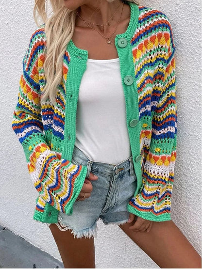 Damenschal Cardigan Leicht Gestrickt Atmungsaktiv