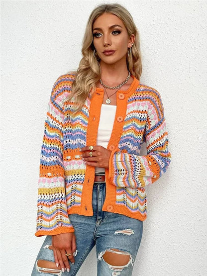 Damenschal Cardigan Leicht Gestrickt Atmungsaktiv