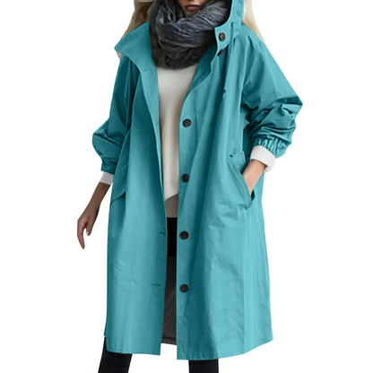 Wasserdichtes Damen-Trenchcoat Mit Kapuze