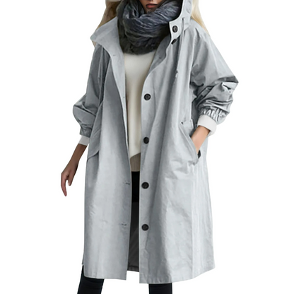 Wasserdichtes Damen-Trenchcoat Mit Kapuze