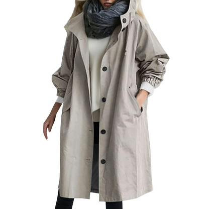 Wasserdichtes Damen-Trenchcoat Mit Kapuze