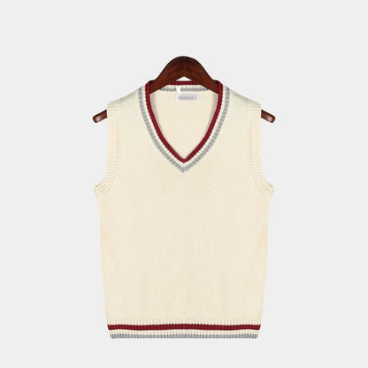Herren Pullover Ärmellos V-Ausschnitt Modern Strick