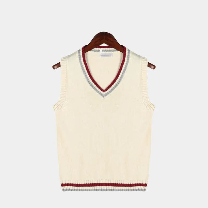 Herren Pullover Ärmellos V-Ausschnitt Modern Strick